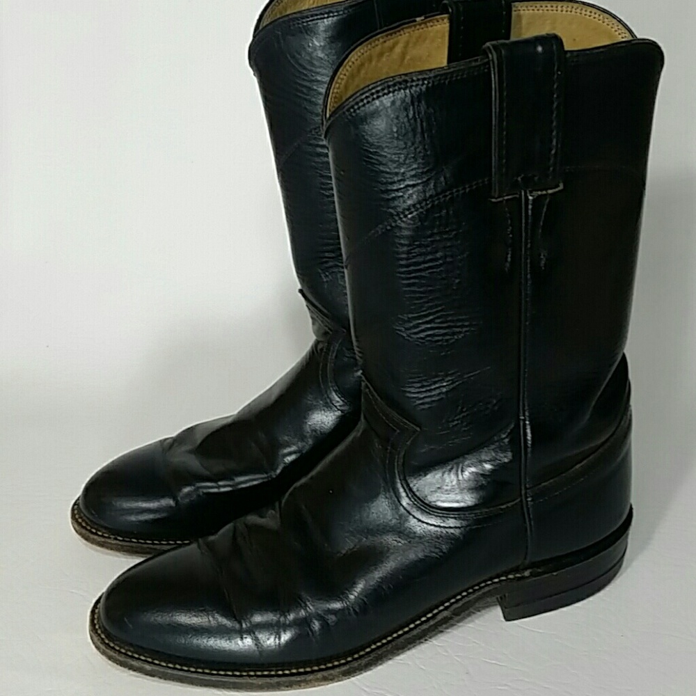 Justin Boots Black Western Cowboy Boots